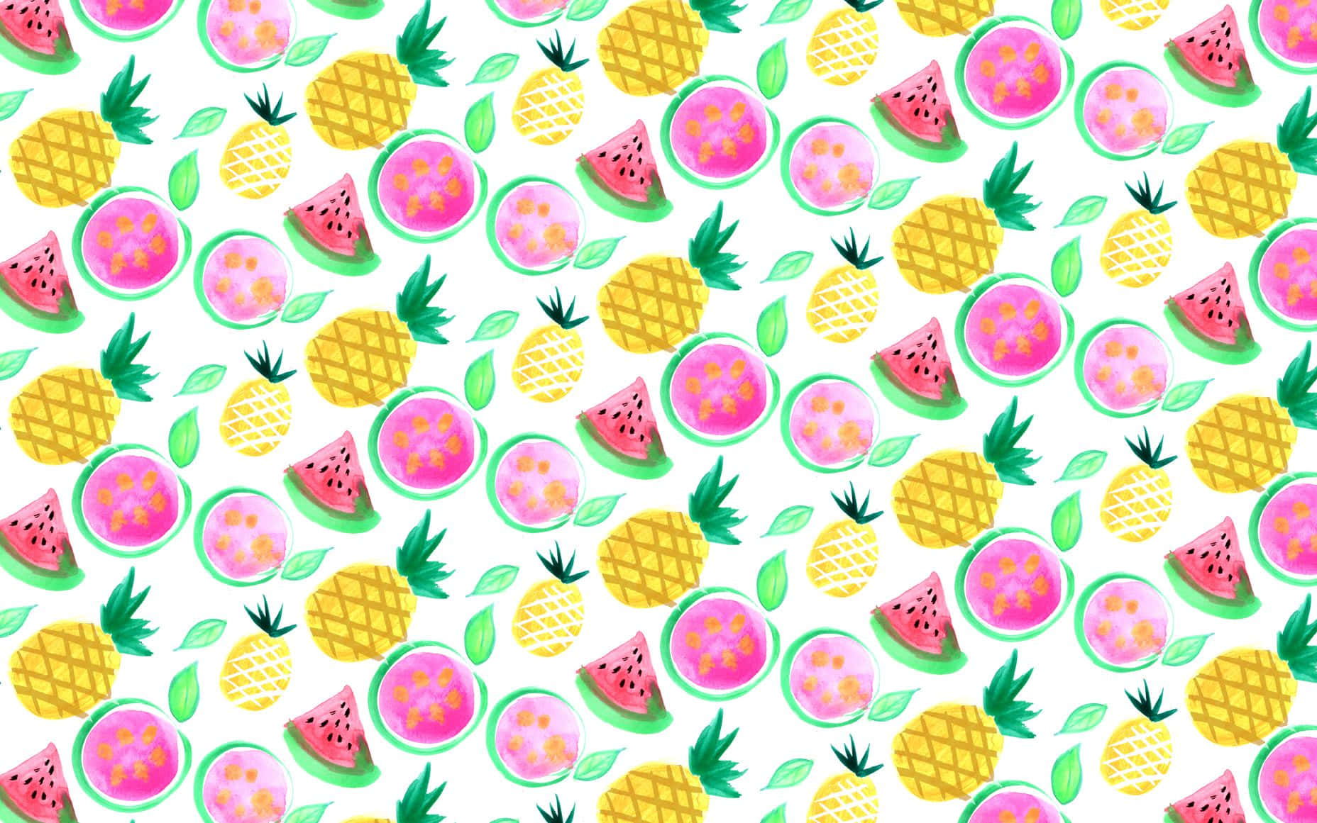 Cute Summer Desktop Tropical Fruits Wallpaper
