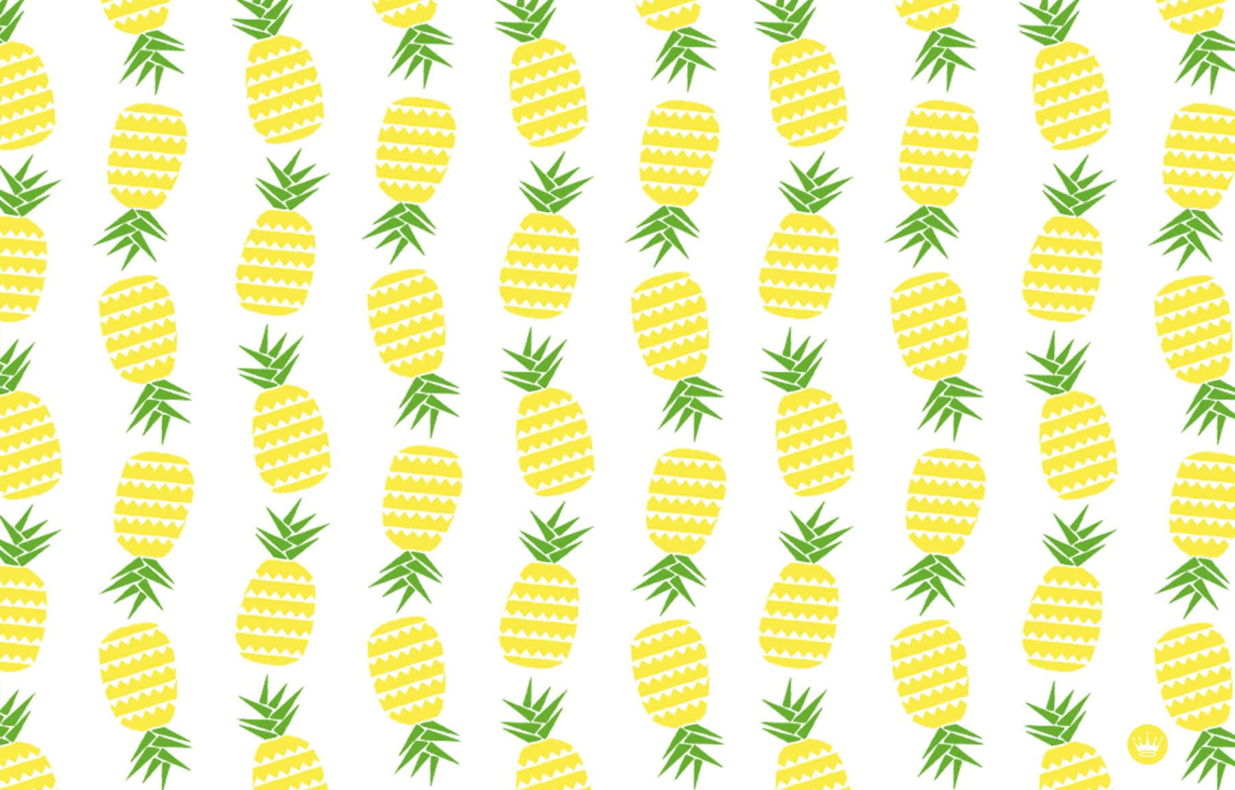 Søde sommer skrivebords ananaskonturfrugtbaggrund Wallpaper