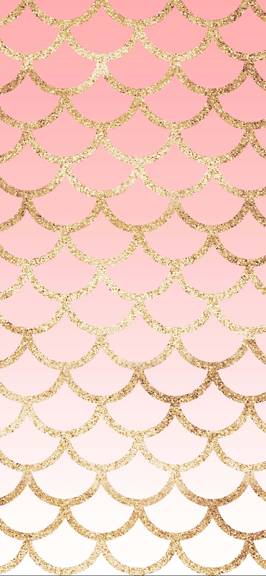 Einetapete Mit Einem Muster Aus Rosa Und Goldenen Fischschuppen Wallpaper