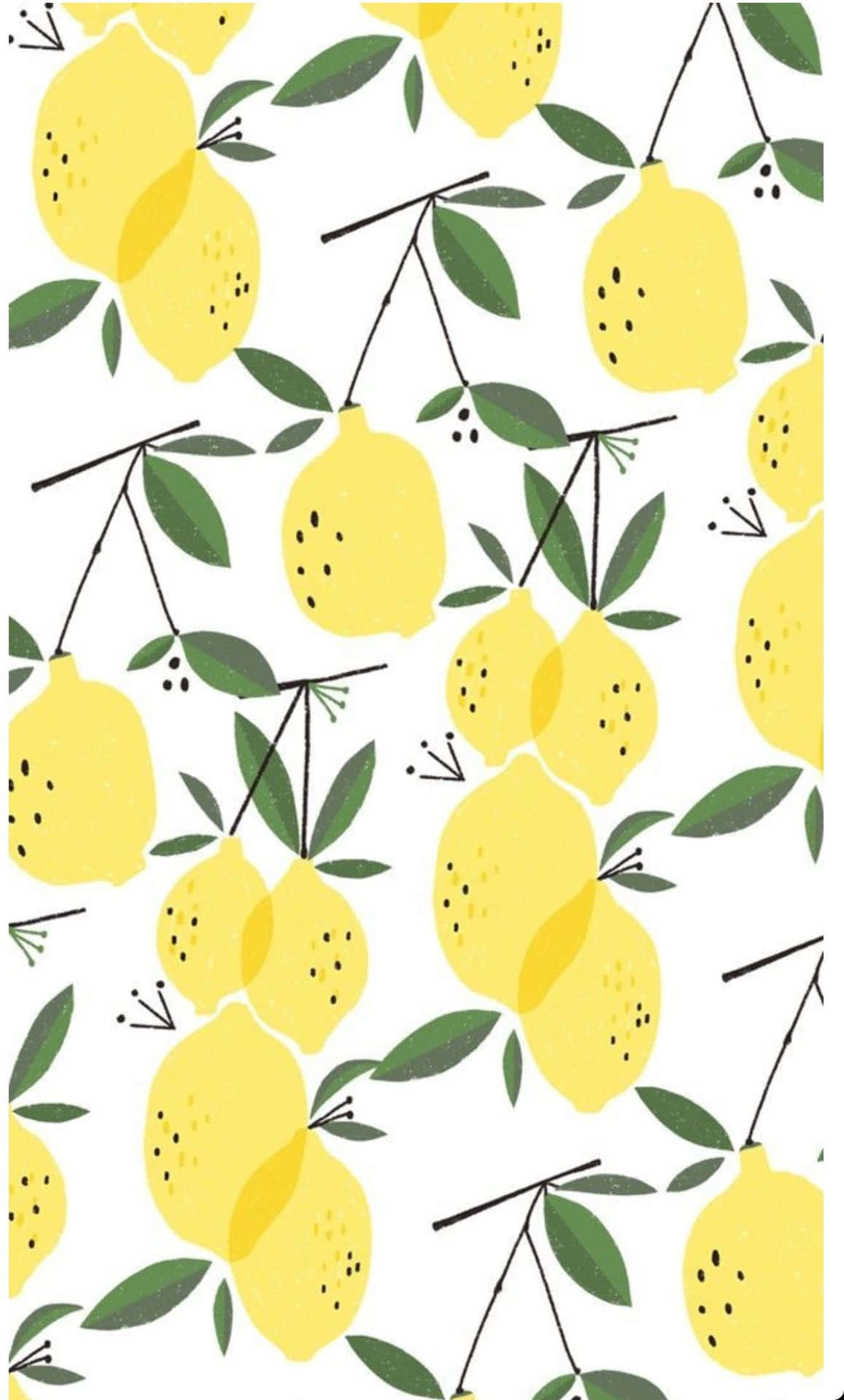 Cute Summer Lemons Phone Wallpaper