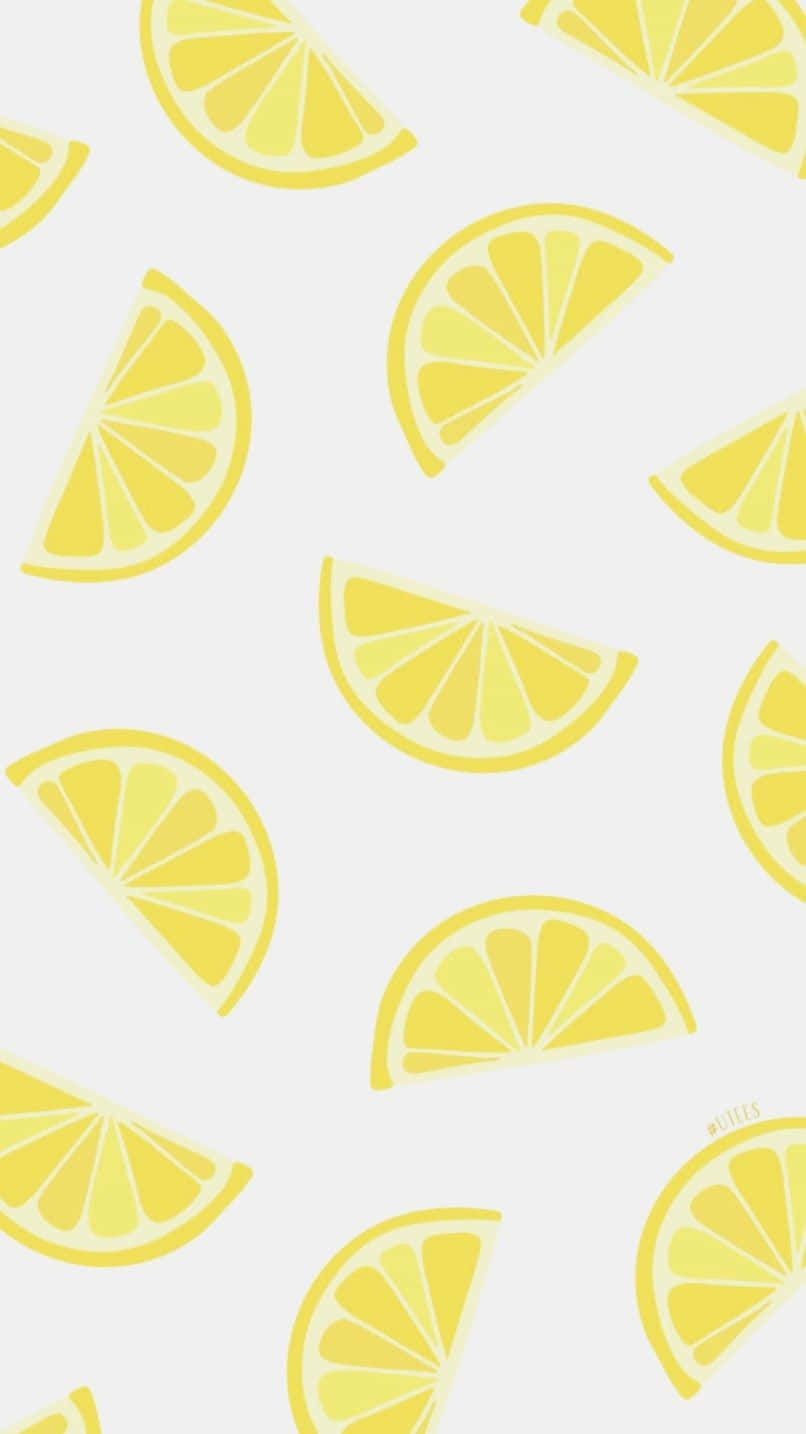 Cute Summer Slice Of Lemon Pattern Phone Wallpaper