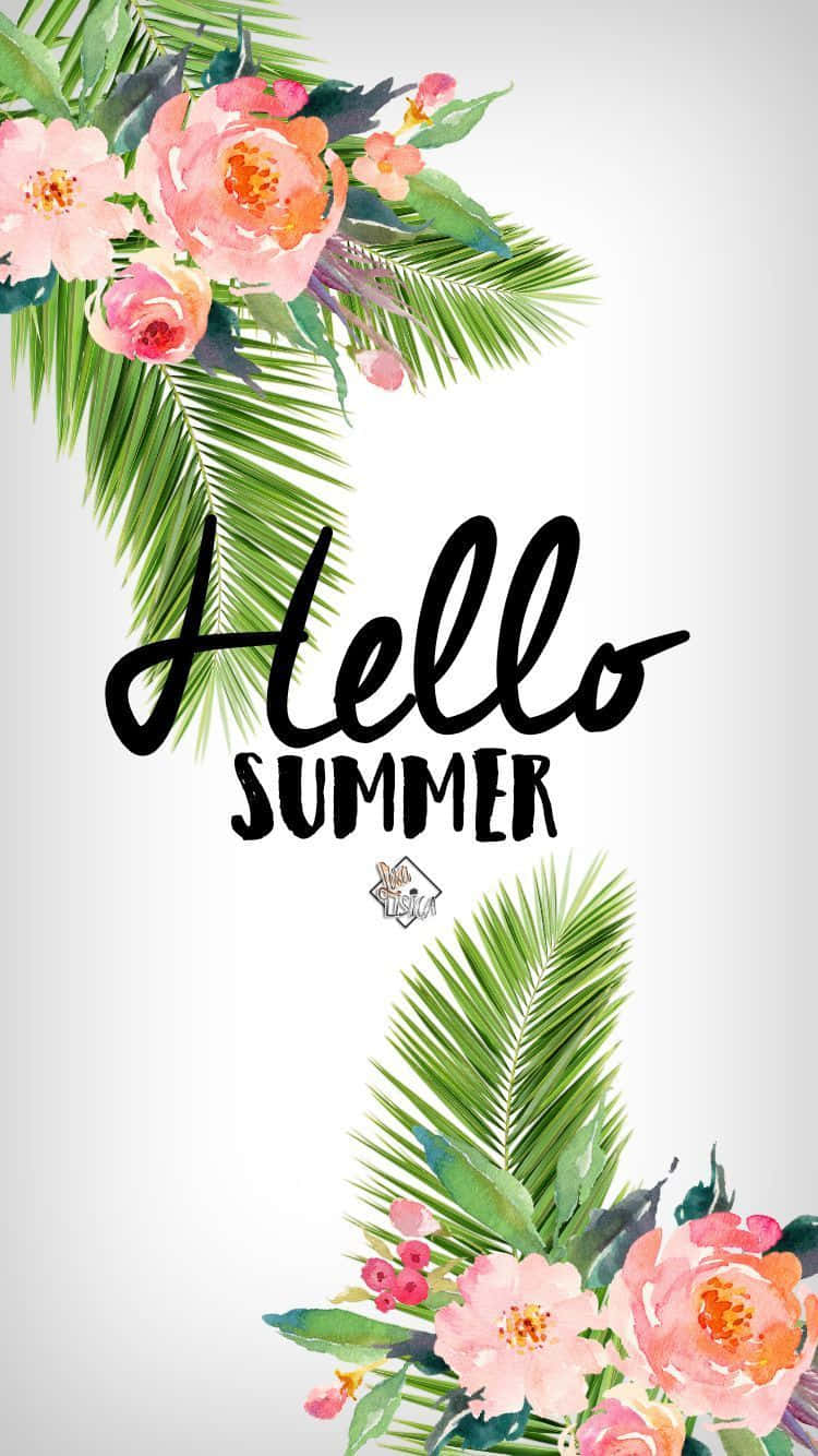 Cute Hello Summer Art Phone Wallpaper
