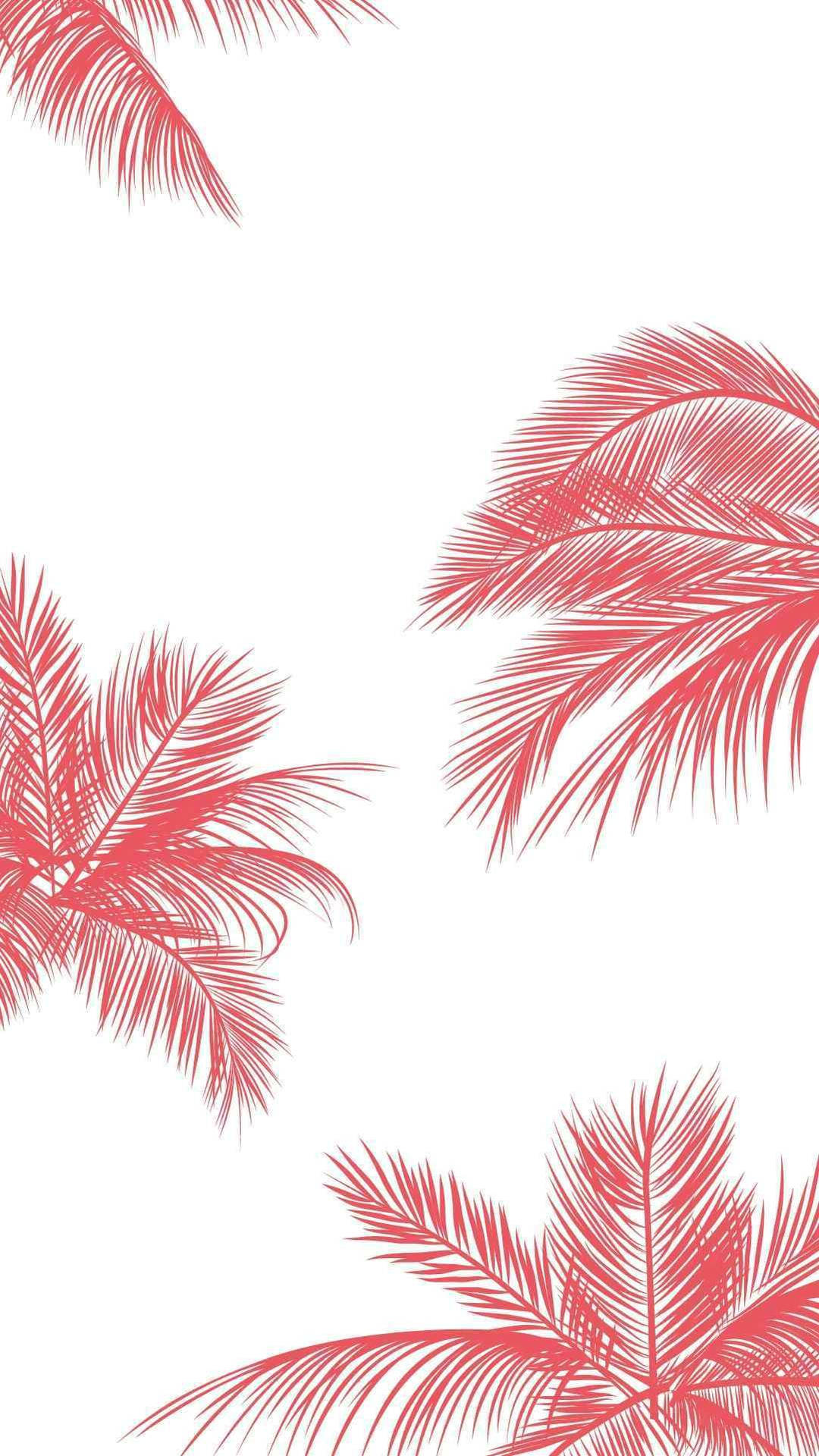 Cute Summer Pink Palm Trees Wallpaper