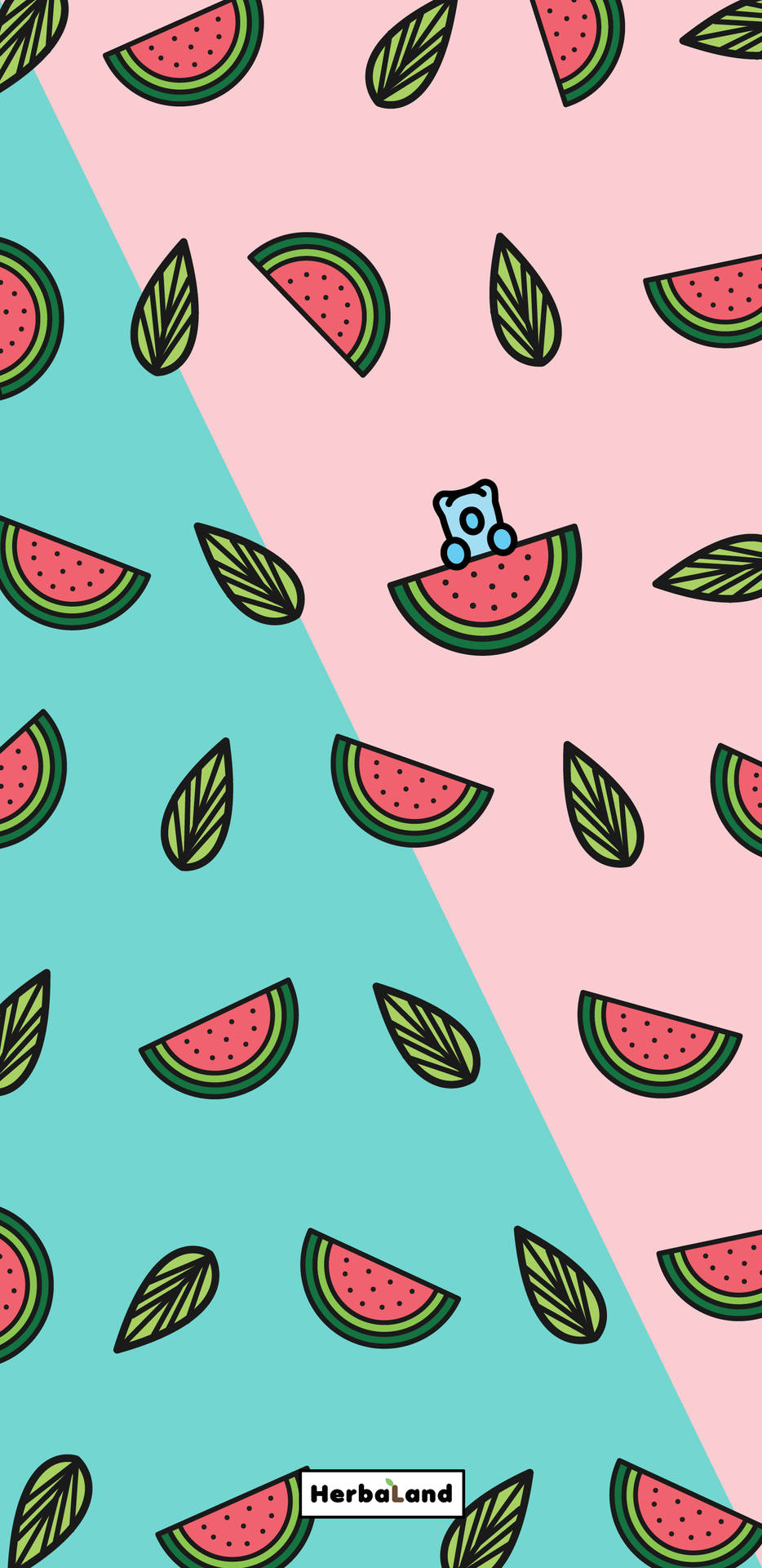 Cute Summer Pink Teal Watermelons Wallpaper