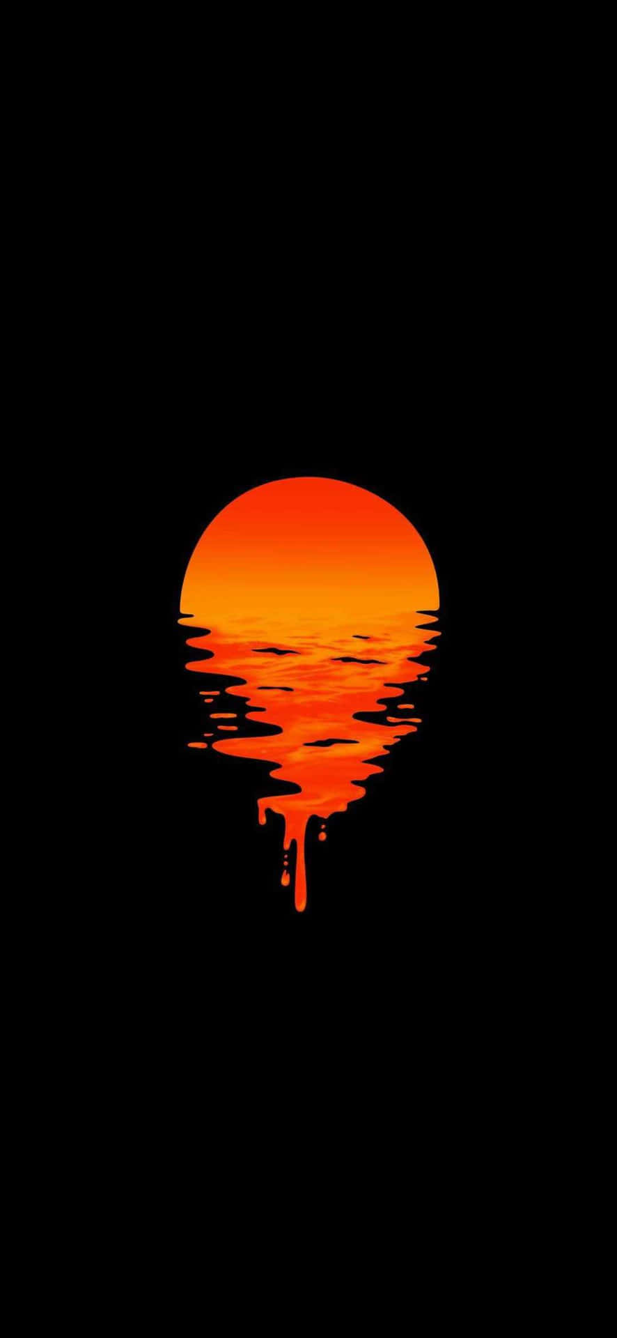 A Sunset With A Black Background Wallpaper