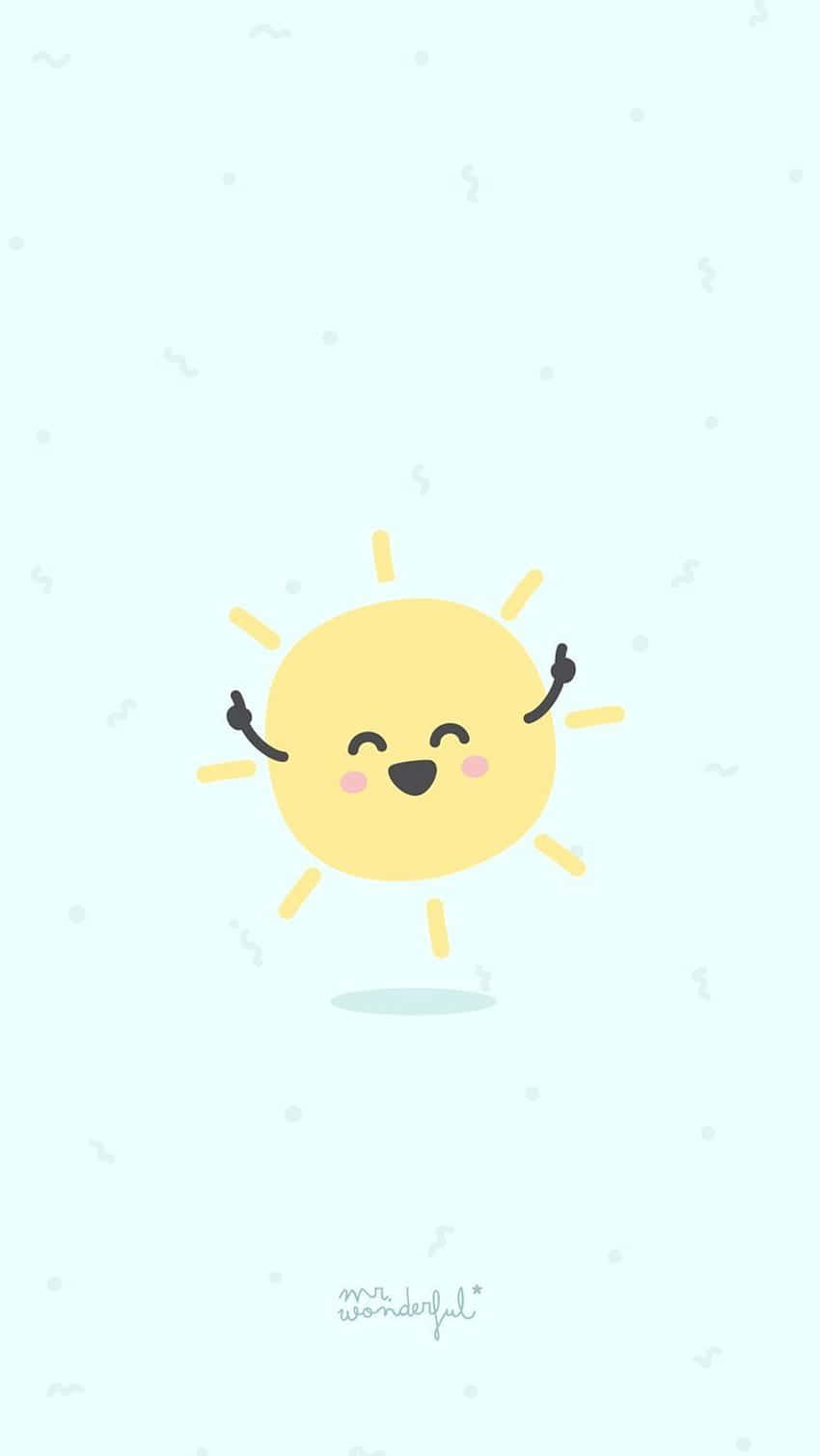 A Cartoon Sun With His Arms Up In The Air Wallpaper