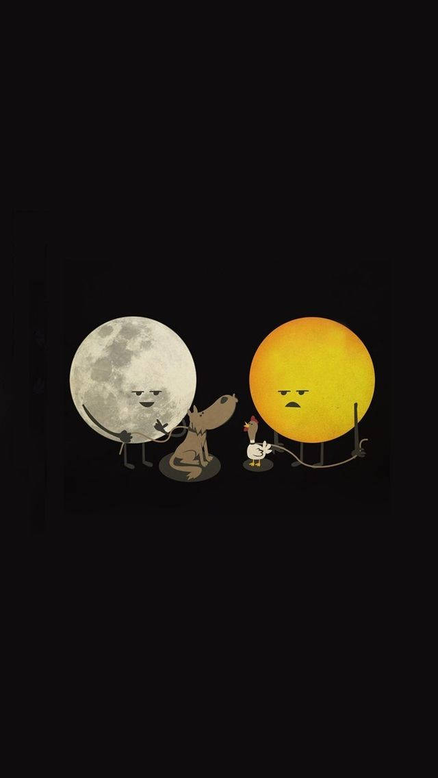 Cute Sun And Moon Vector Art Wallpaper