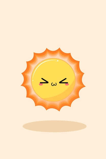 A Cute Sun With Eyes And A Smile Wallpaper