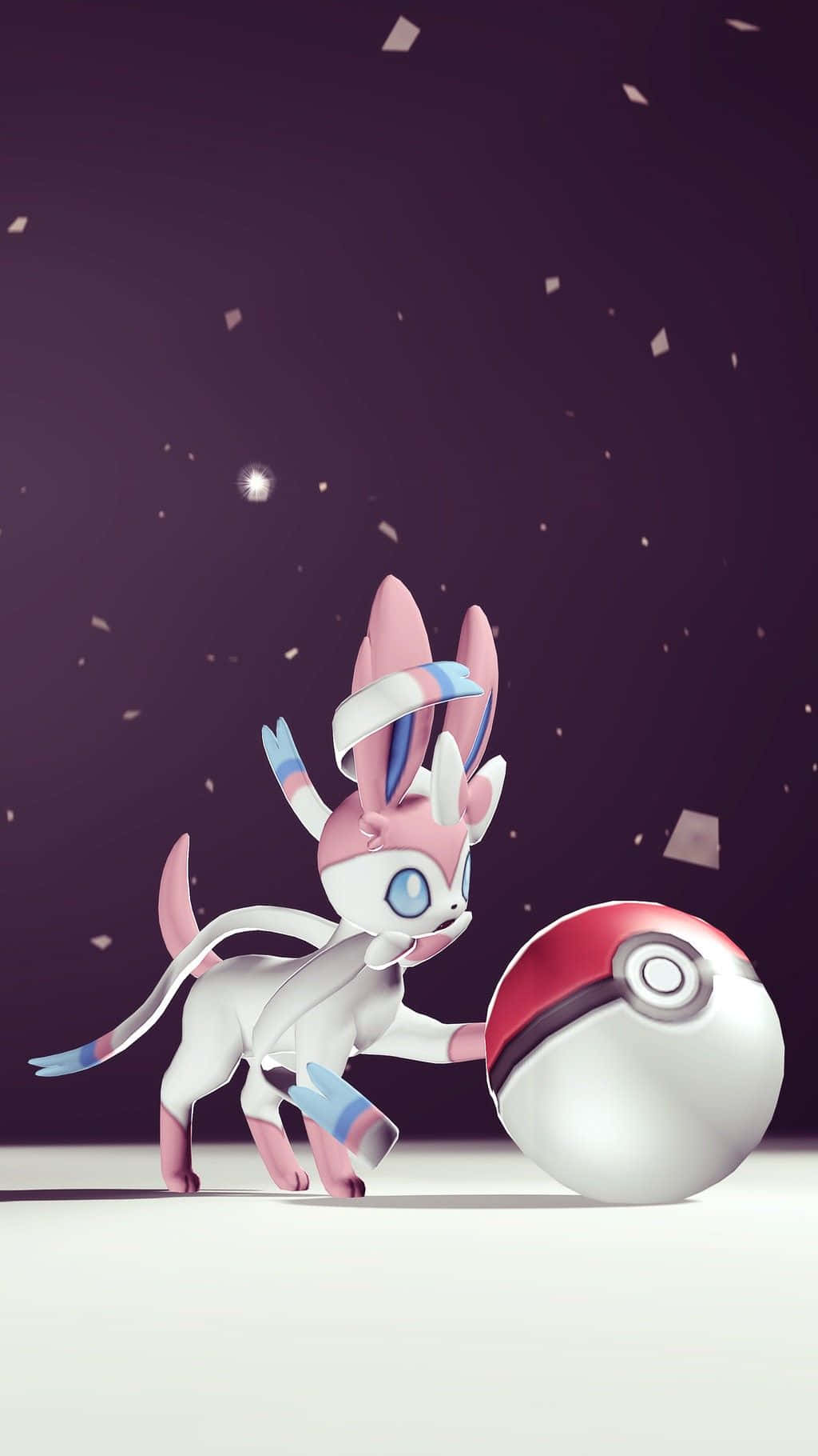 Umabola De Pokémon Com Um Coelho Cor De Rosa E Branco. Papel de Parede