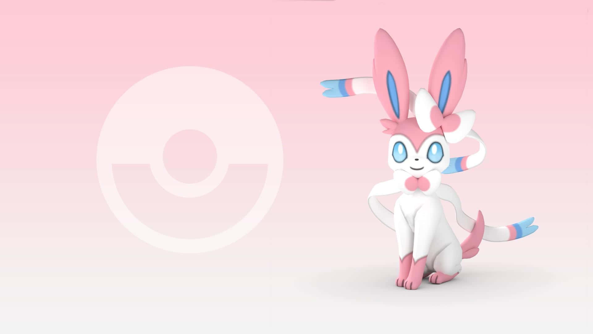 A White And Pink Bunny With A Pink Background Wallpaper