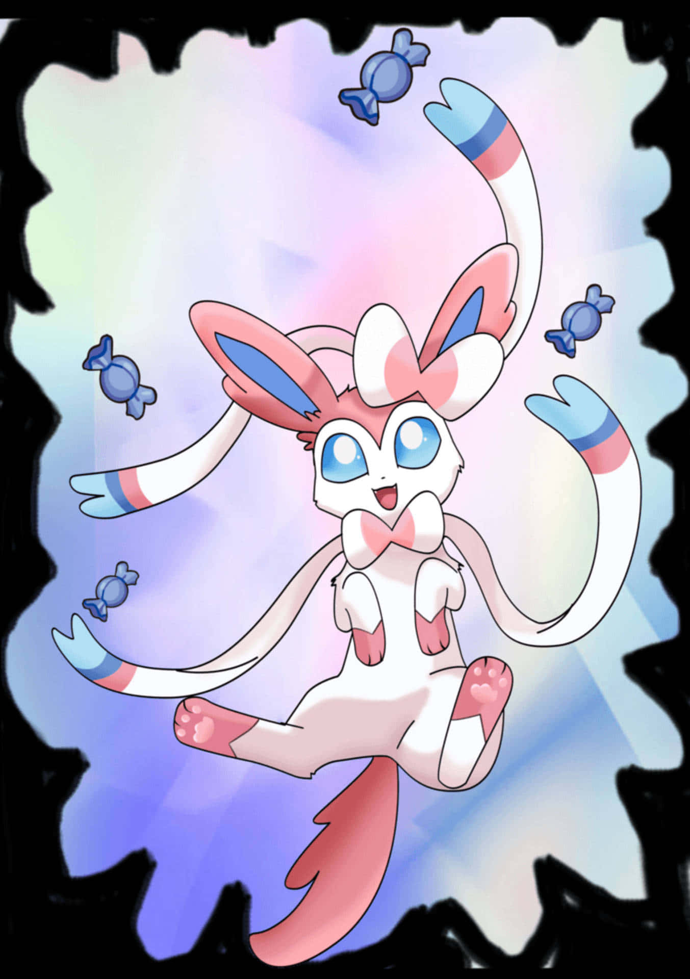 "Welcome to a world of sweetness and magic with Cute Sylveon!" Wallpaper