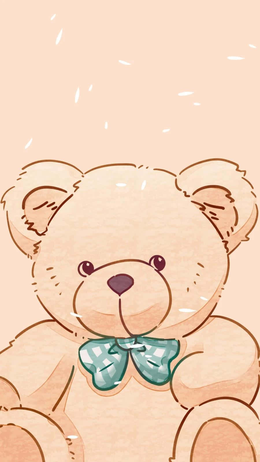 Cute Teddy Bear Illustration Wallpaper