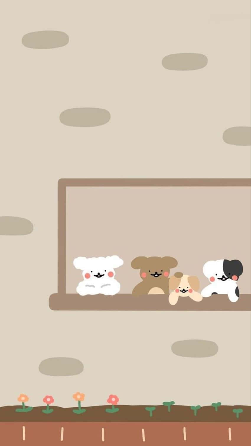 Cute_ Teddy_ Bears_ Shelf_ Wallpaper Wallpaper