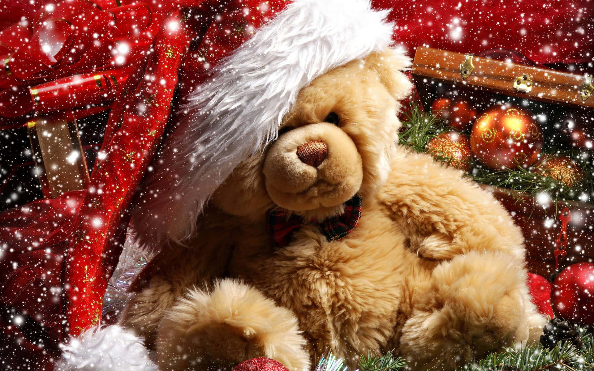 A Teddy Bear In A Santa Hat