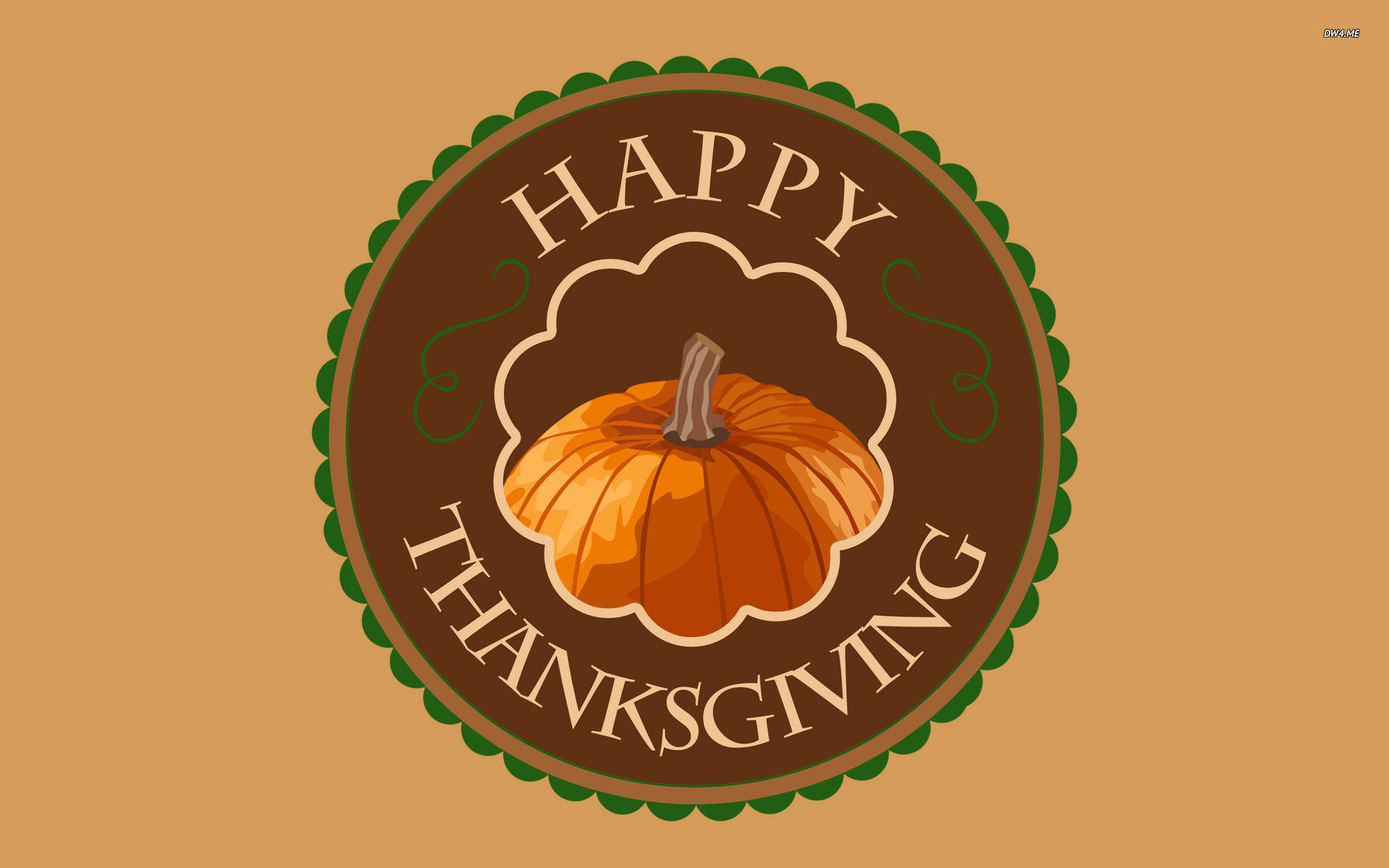 Cute Thanksgiving Pumpkin Digital Art Wallpaper
