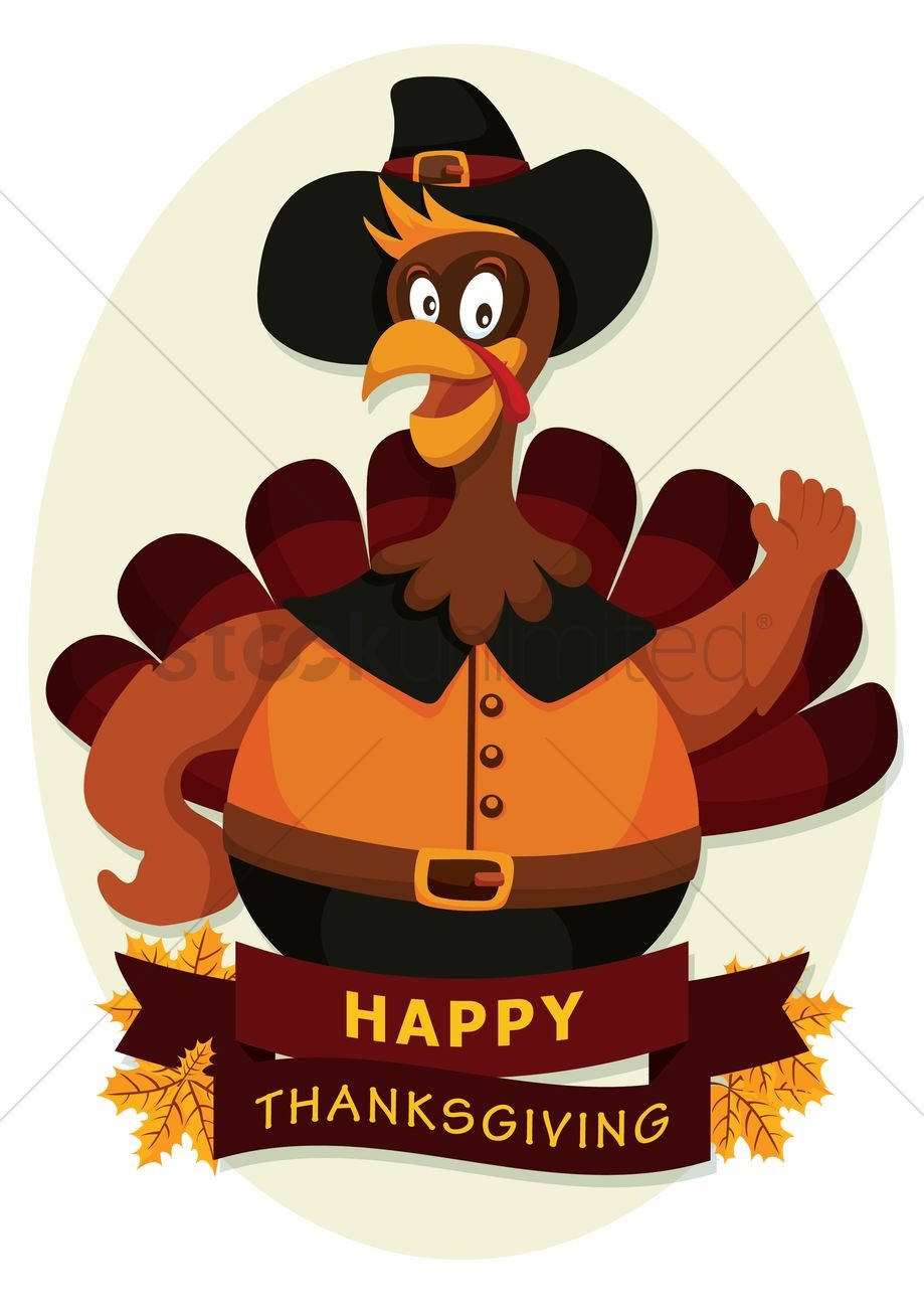 Cute Thanksgiving Rooster Art Wallpaper