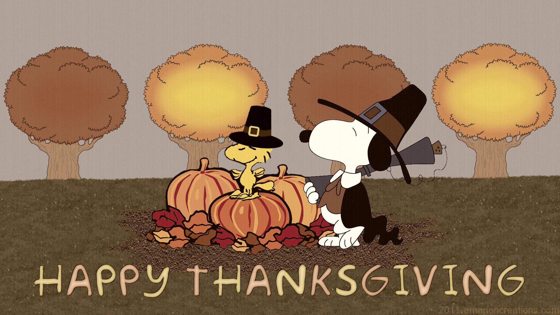 Cute Thanksgiving Snoopy Wallpaper