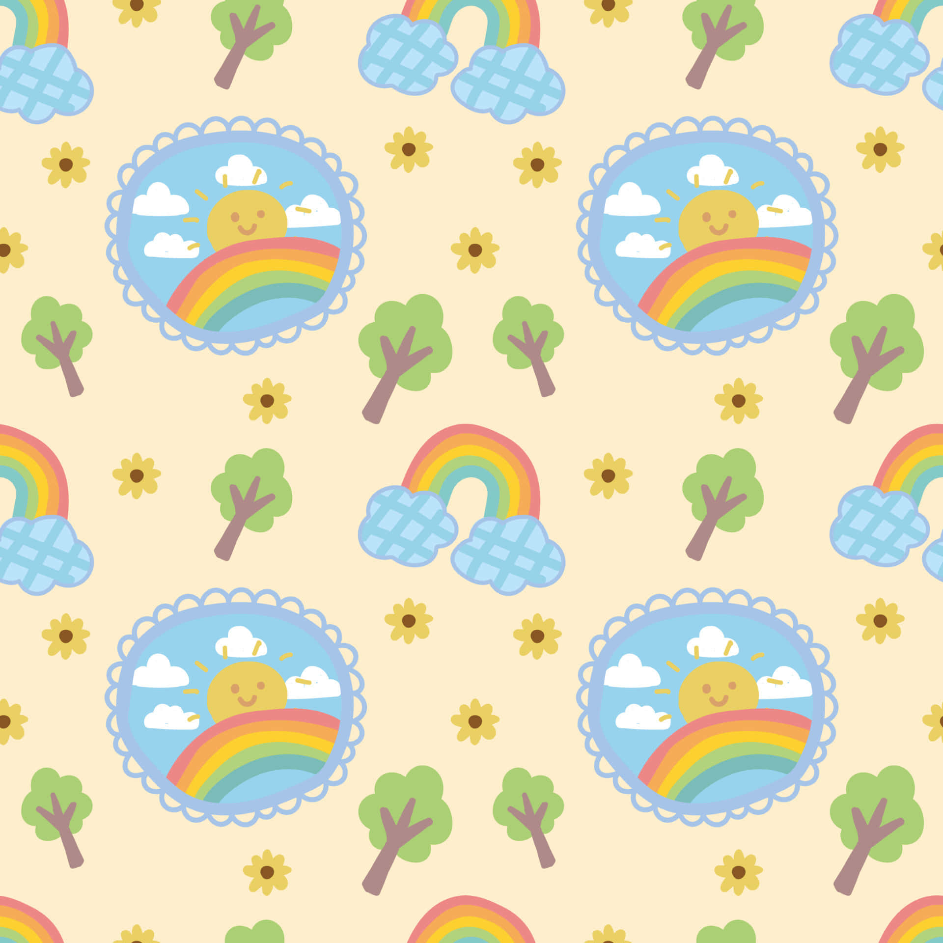 Sun And Rainbows Cute Things Wallpaper