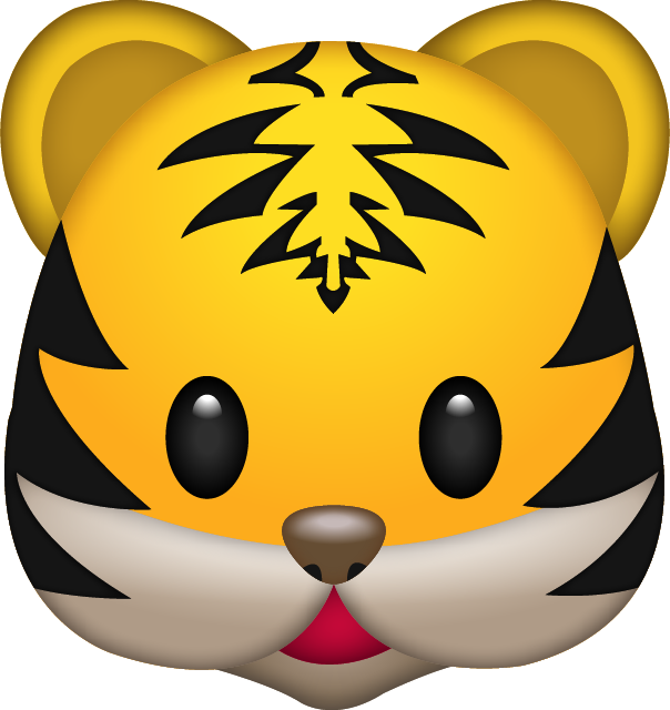 Cute Tiger Emoji Graphic PNG