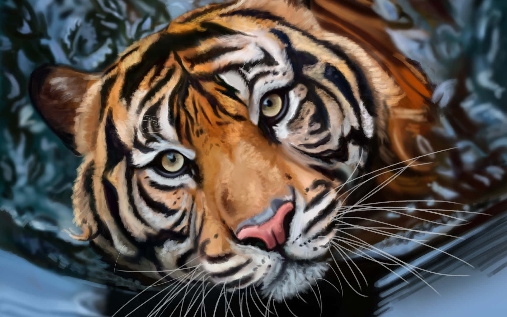 Cute Tiger Face Background