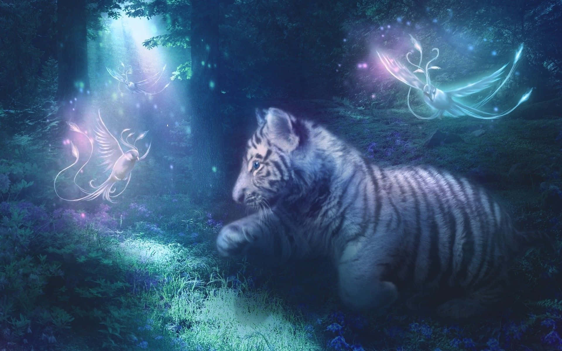 Cute Tiger White Fantastical Pictures