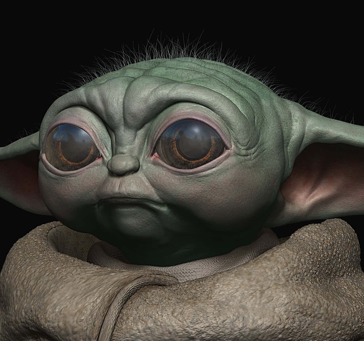 Sød Yoda 3D Tiktok Profilbillede Tapet