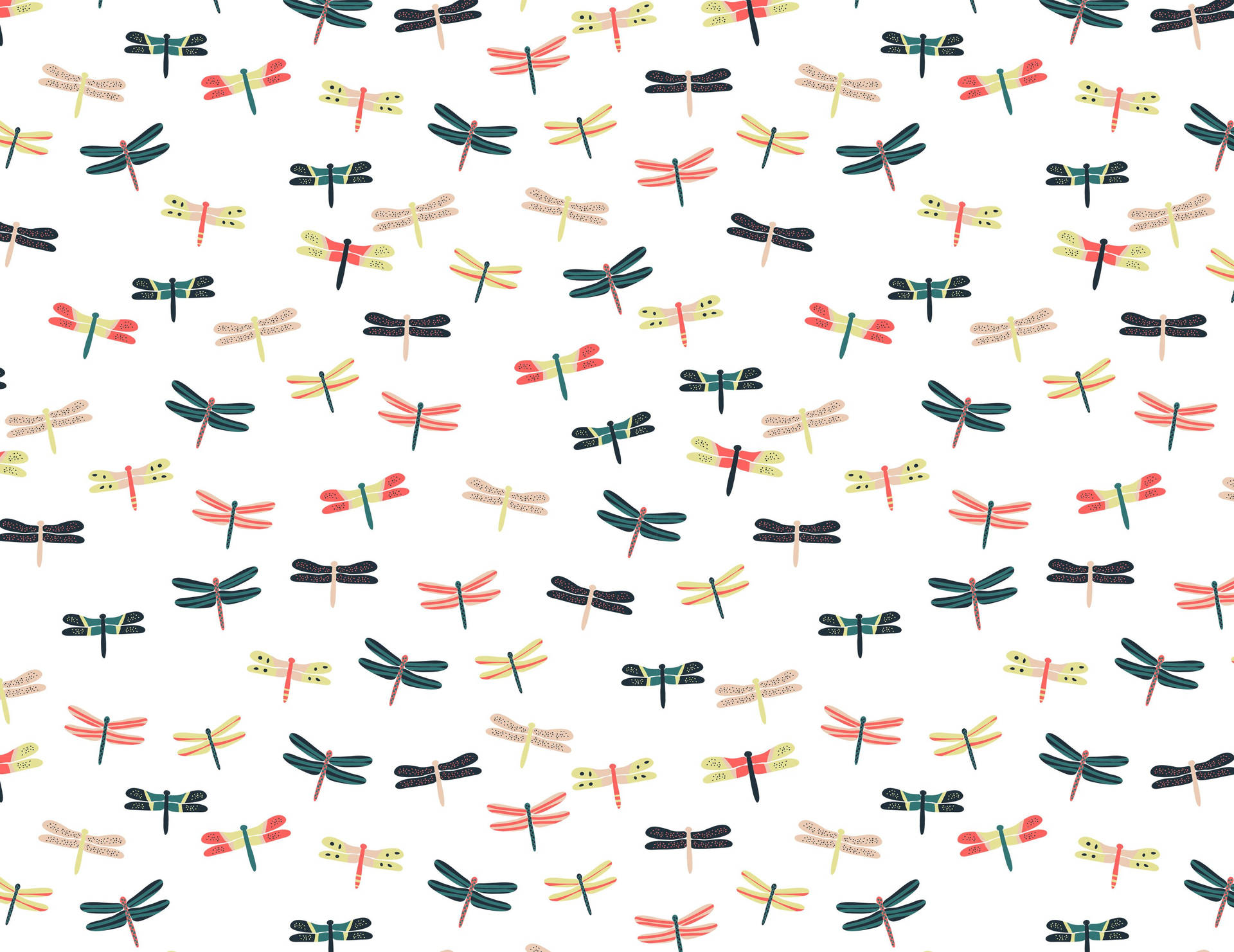 Cute Tiny Dragonfly Pattern Wallpaper