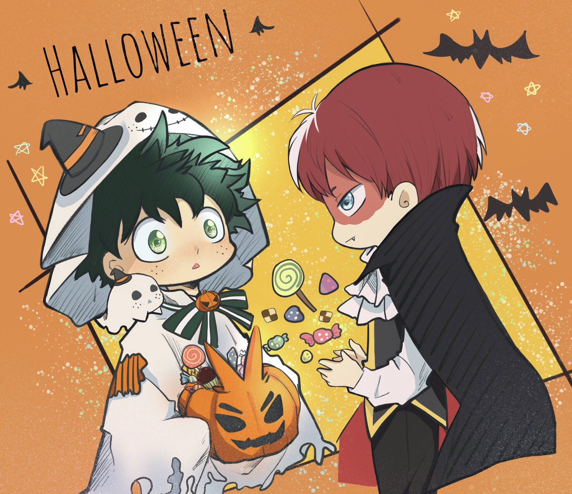 Cute Todoroki And Midoriya Halloween