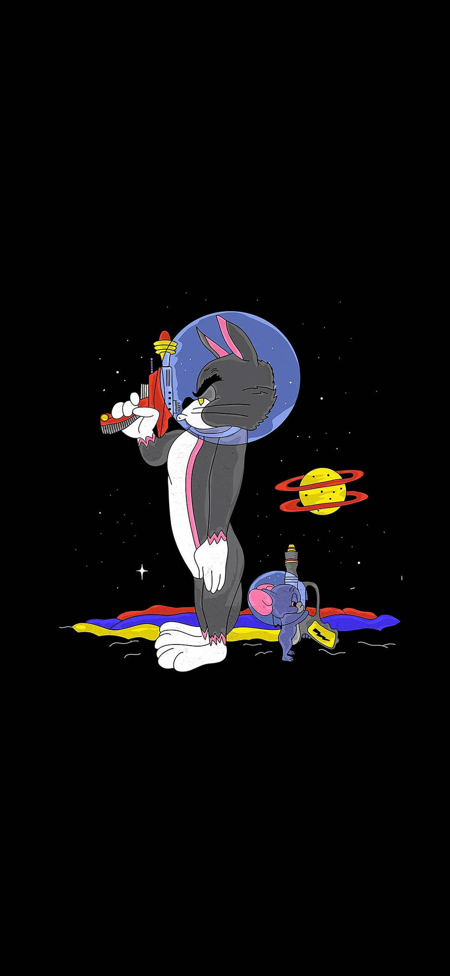 Cute Tom And Jerry In Spacesuits
