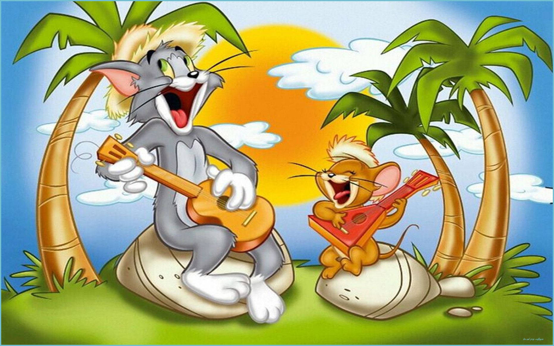 Cute Tom And Jerry Singing Happily Wallpaper
