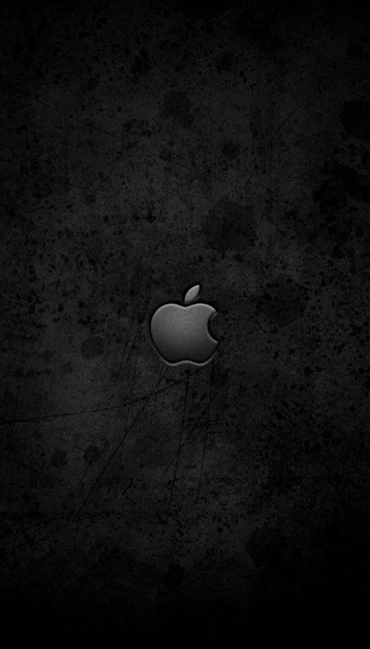 Cute Total Black Apple Logo Wallpaper