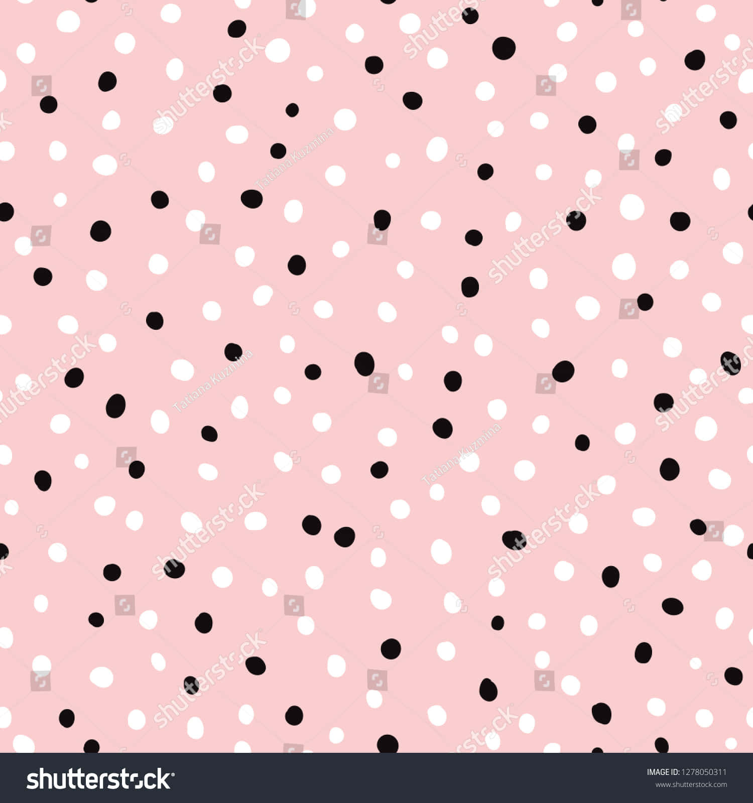 Pink And Black Polka Dots Pattern Stock Vector Wallpaper