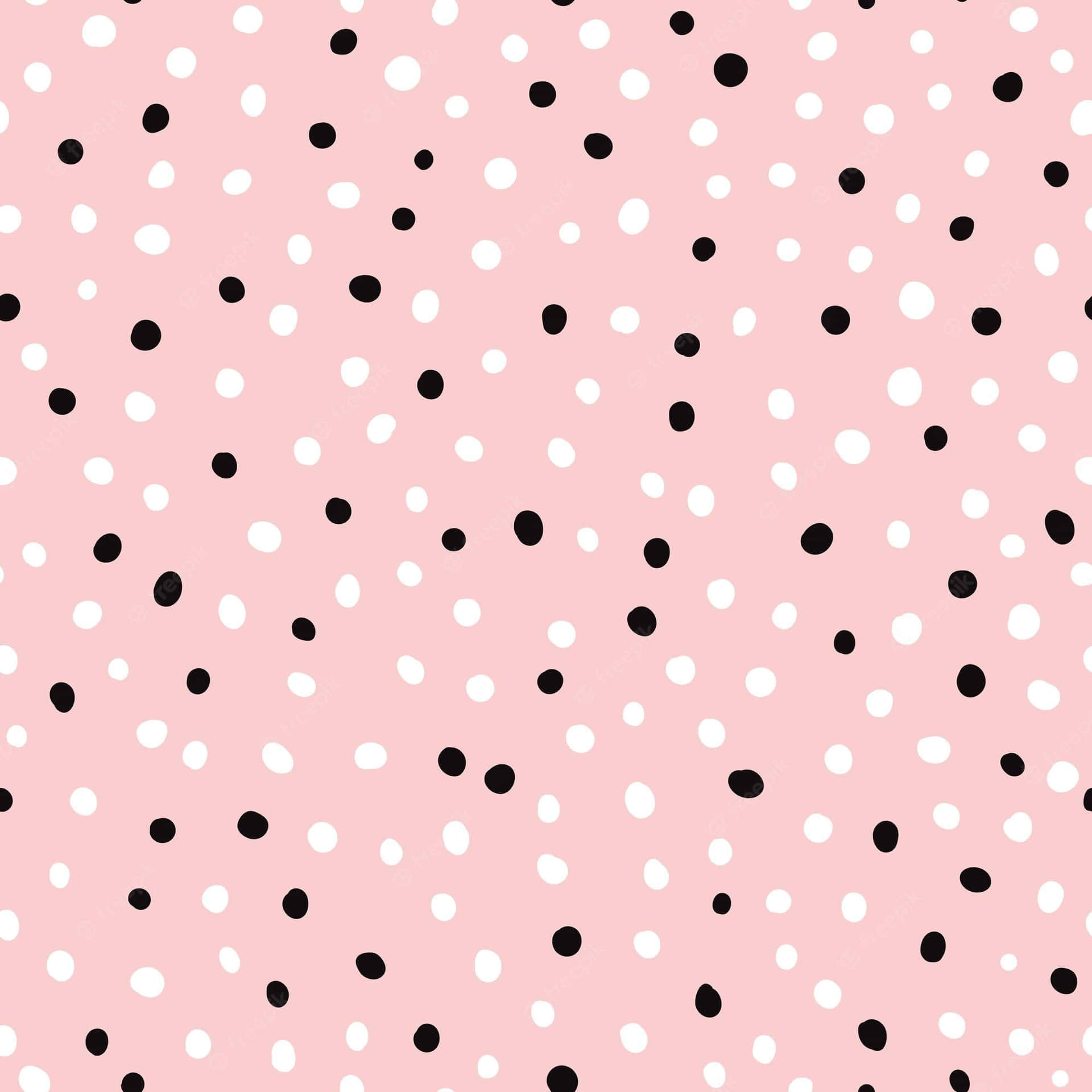 A Pink And Black Polka Dot Pattern Wallpaper