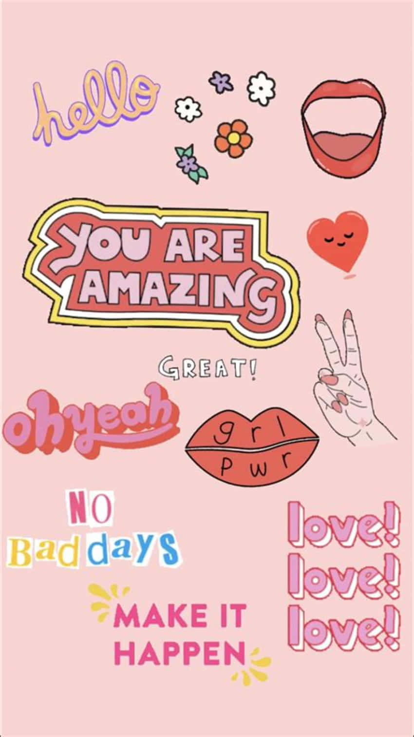 A Pink Sticker With The Words You Are Amazing Wallpaper