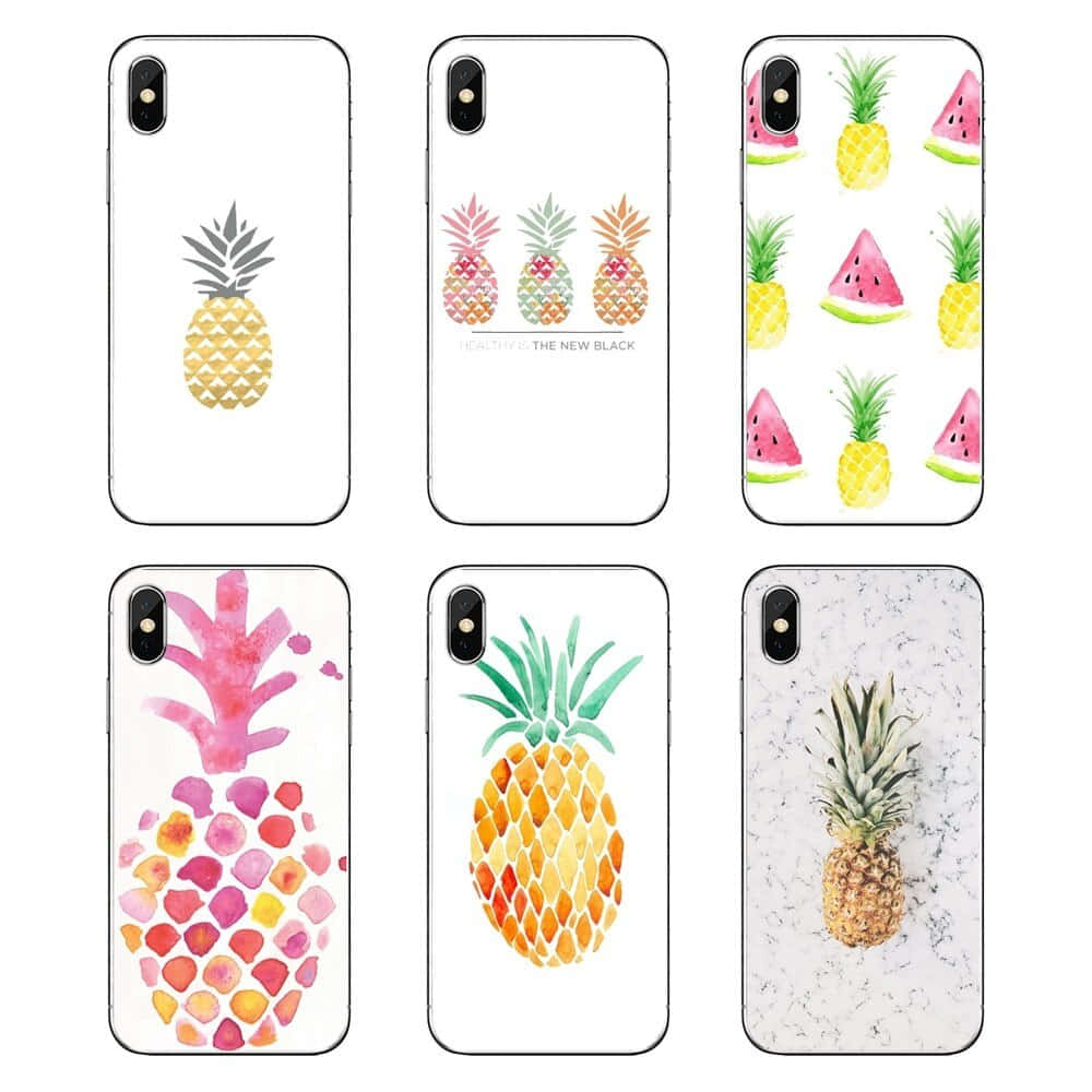 Cute Tropical Pineapple Cellphone Cover Wallpaper