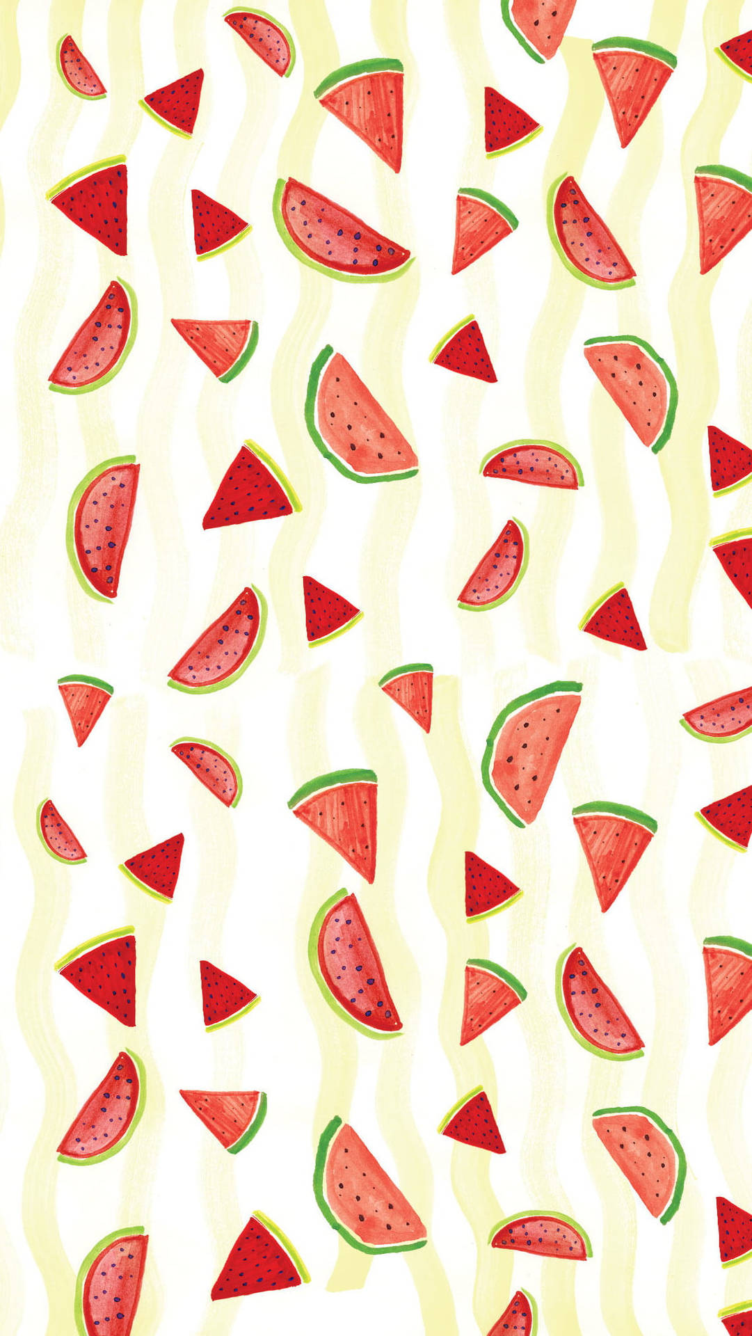Söttropisk Vattenmelonmönsterdesign. Wallpaper