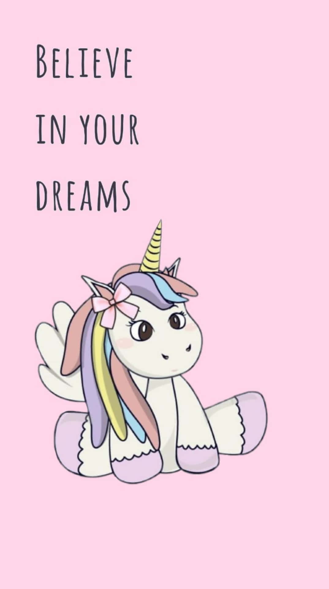 Cute Unicorn in Enchanting Fantasy World Wallpaper