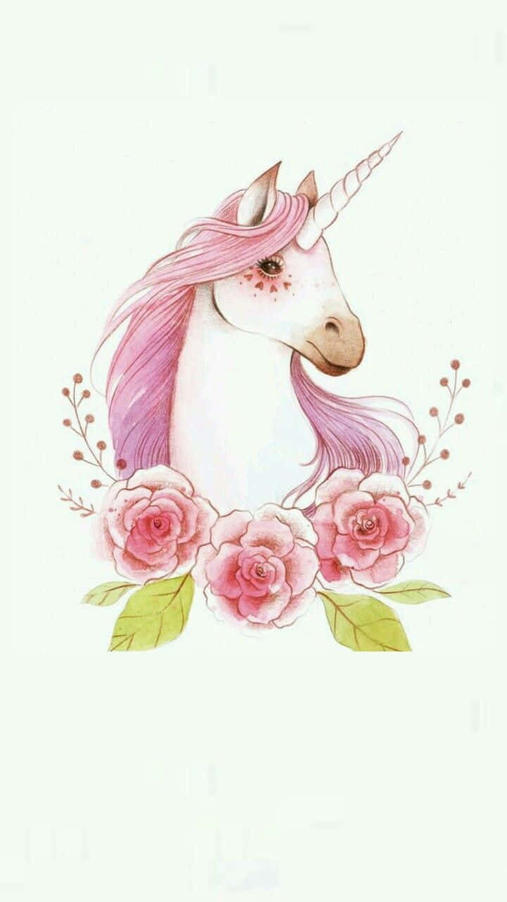Adorable Pastel Unicorn Illustration Wallpaper