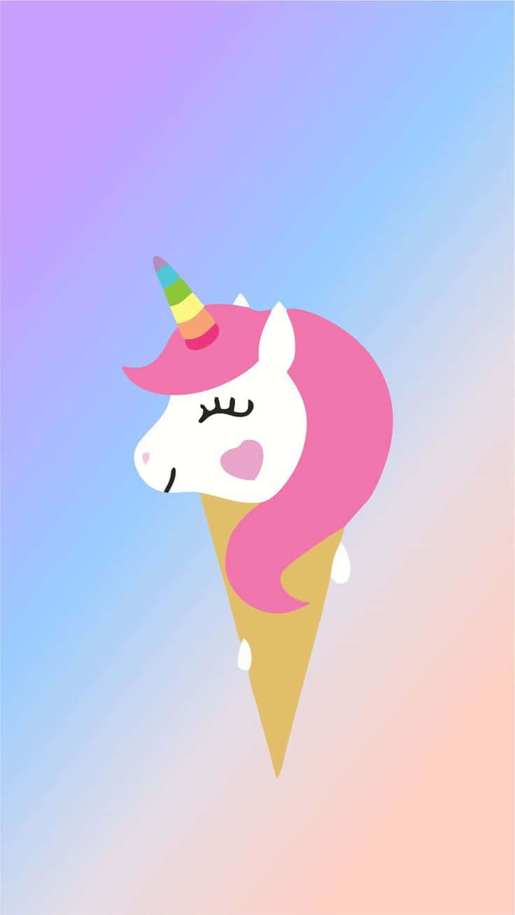 Cute Unicorn with Colorful Mane Wallpaper