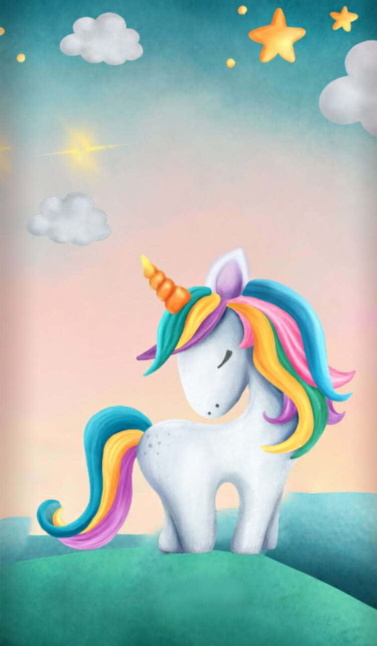 Magical Cute Unicorn in a Fantasy World Wallpaper