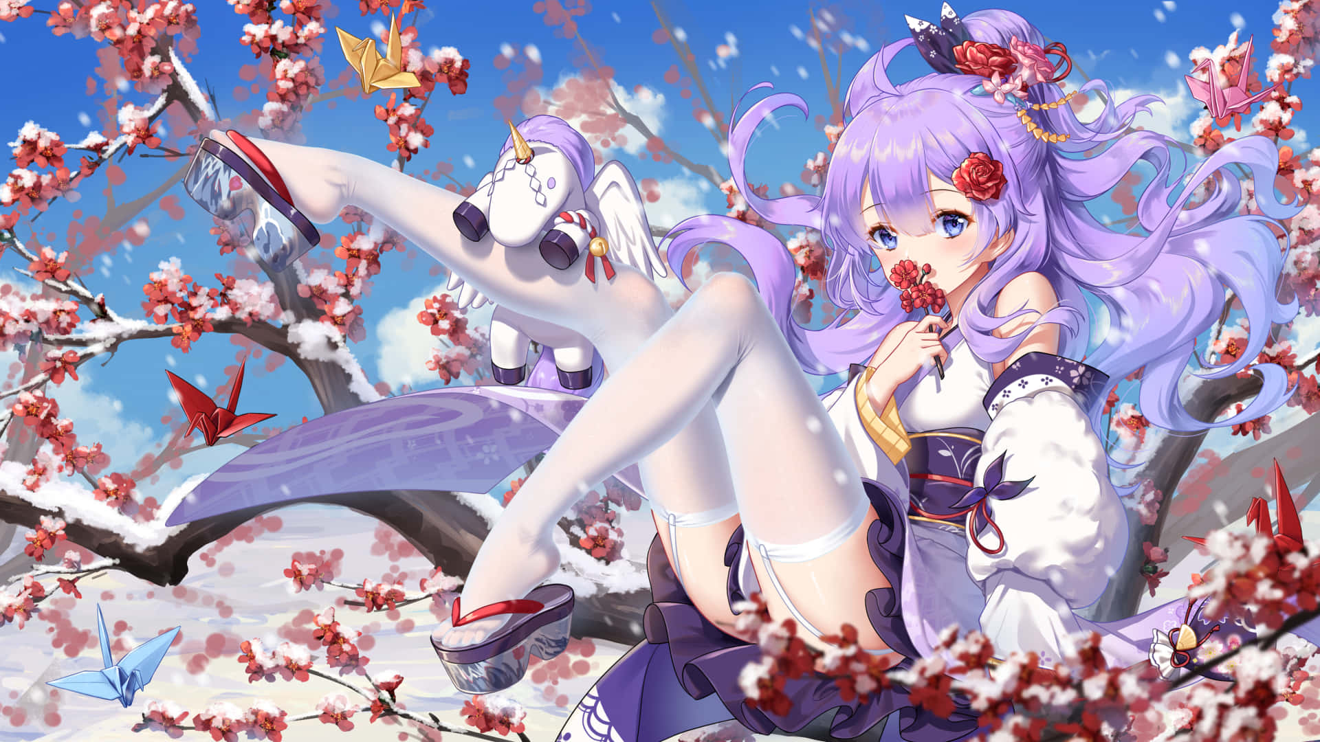Cute Unicorn From Azur Lane Game In Action Wallpaper