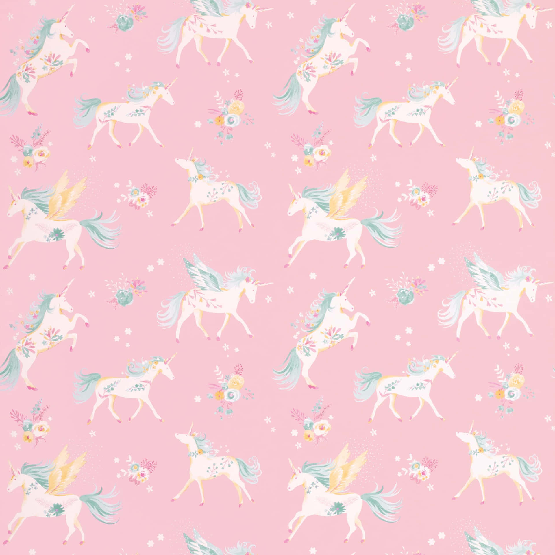 Cute Unicorn Pastel Pink Pattern Background Picture