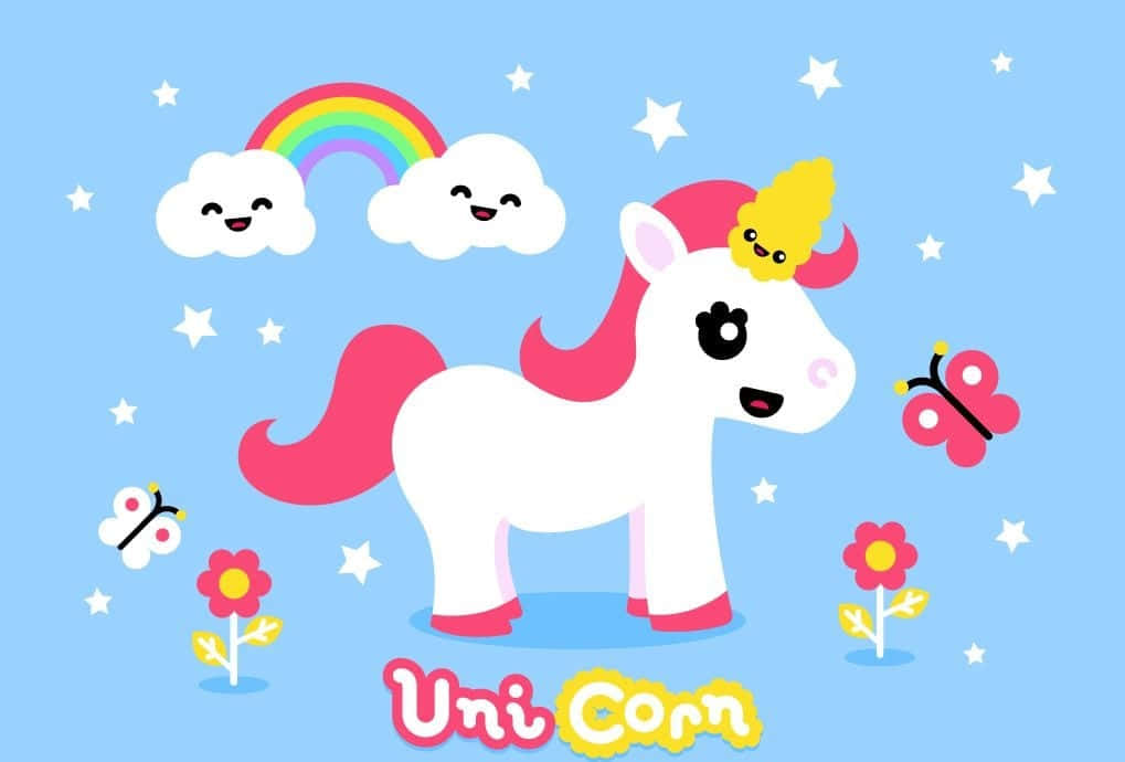 Cute Unicorn Pink Cartoon Rainbow Picture