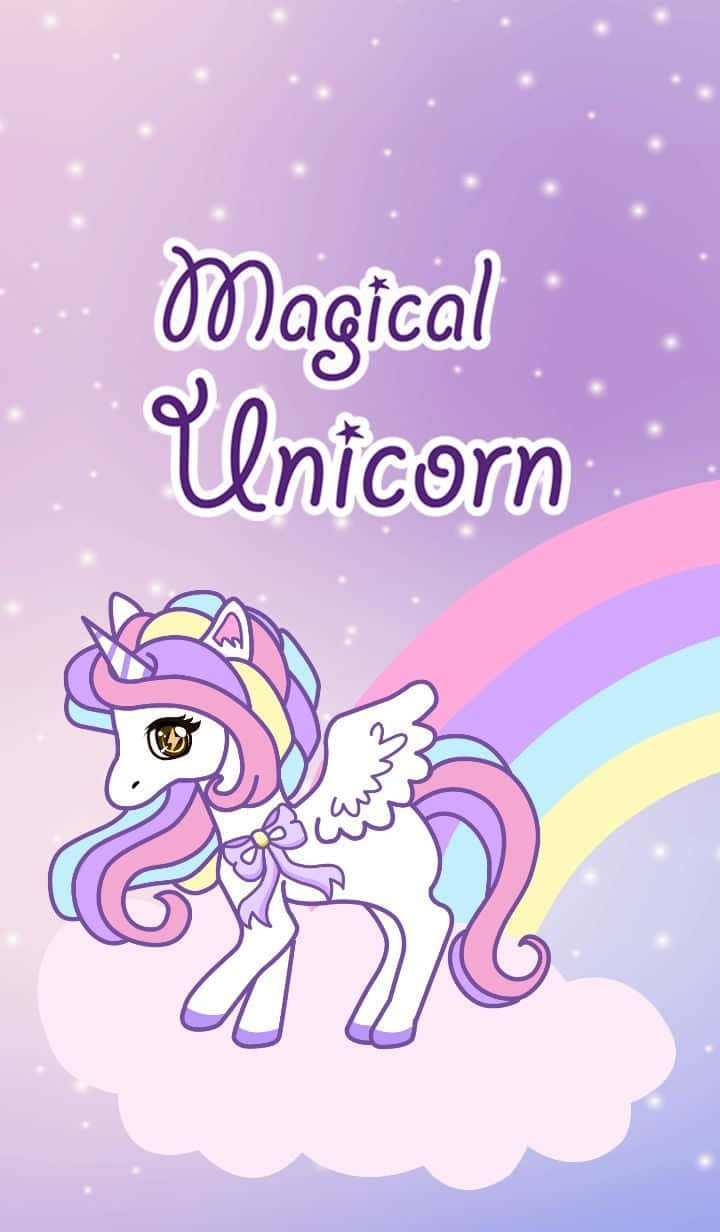 Cute Unicorn Magical Purple Pony Illustration Art Picture