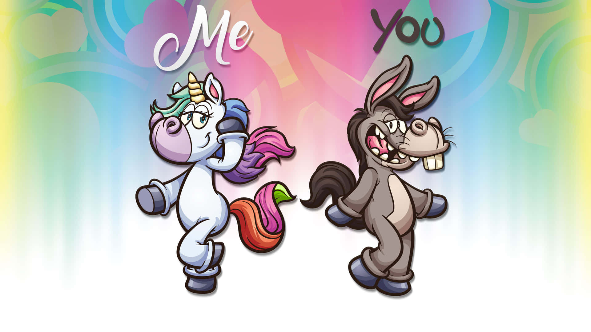 Cute Unicorn Happy Donkey Funny Cartoon Meme Picture