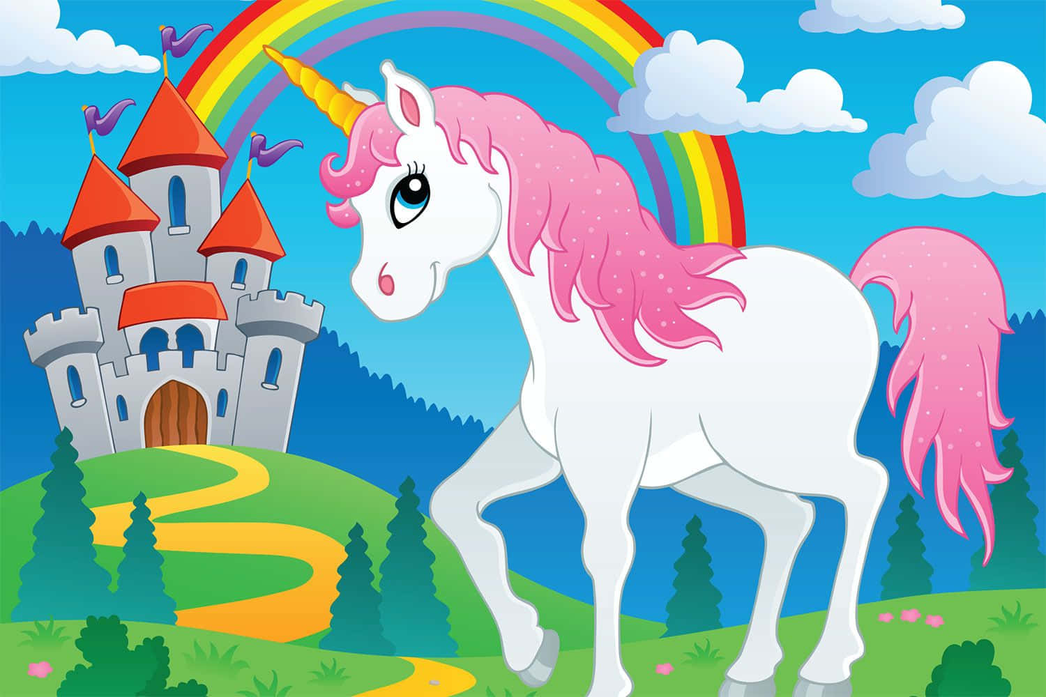 Cute Unicorn Fairy Tale Pony Illustration Art Picture