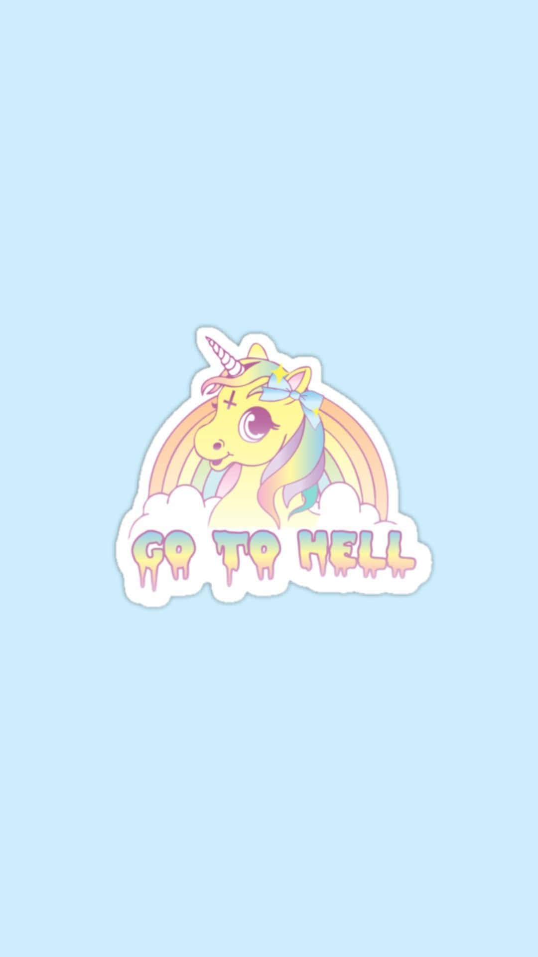 Cute Unicorn Go To Hell Illustration Art Picture