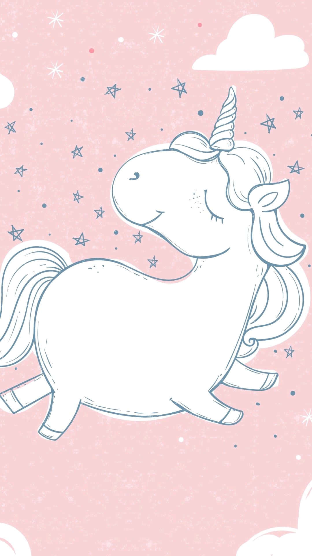 Cute Unicorn Pastel Pink Aesthetic Illustration Art Picture