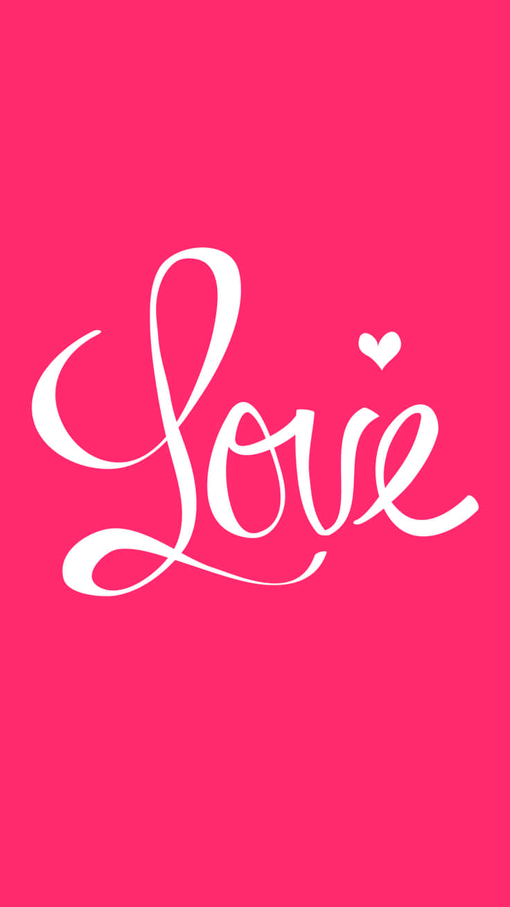 Download Hot Pink And Cute Valentine Love Word Wallpaper