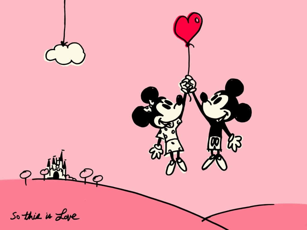 Cute Valentine Mickey And Minnie Mouse Wallpaper